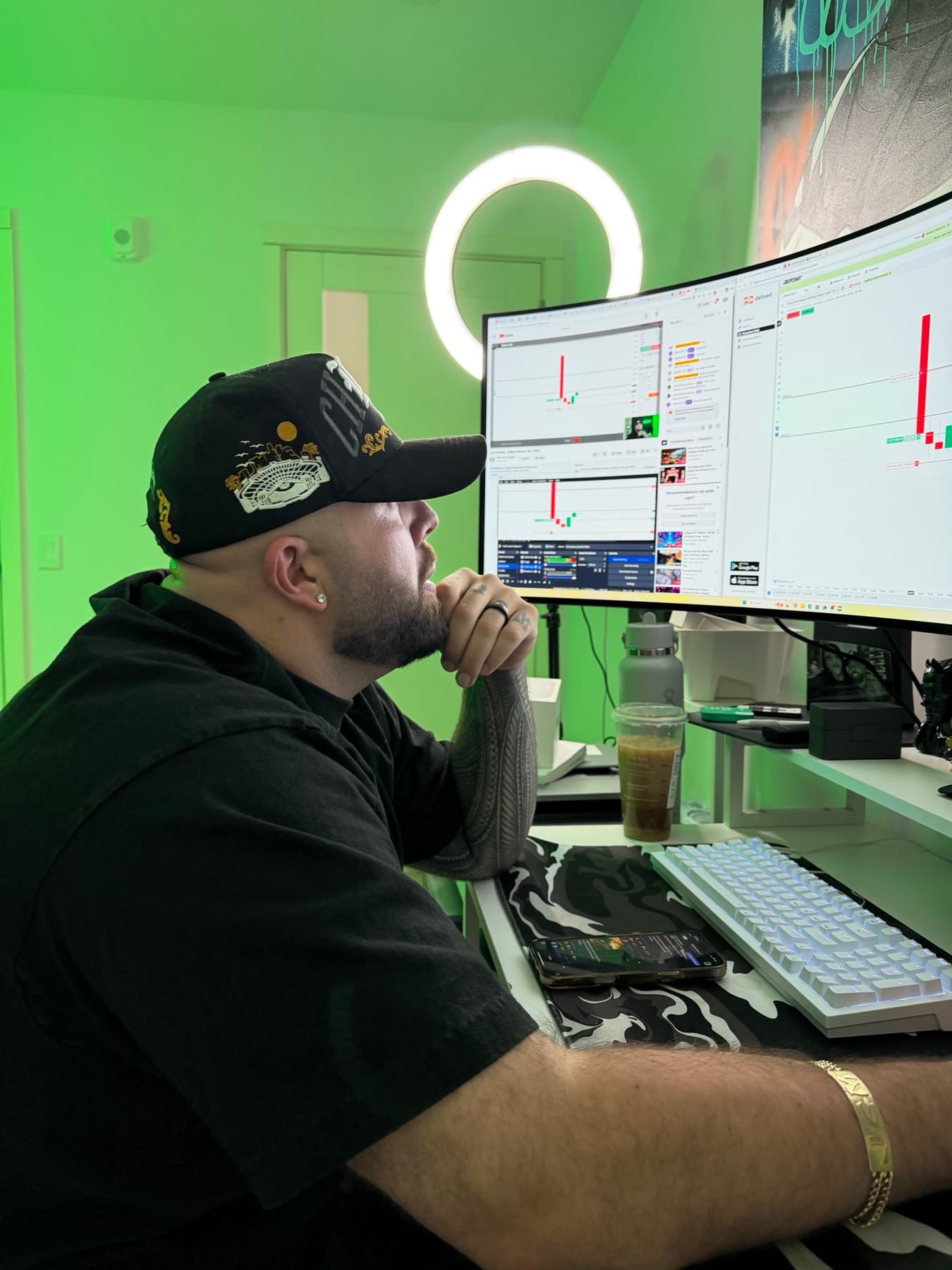 Charts on the trading desk
